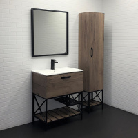 Тумба с раковиной Comforty Бредфорд 75 дуб темный