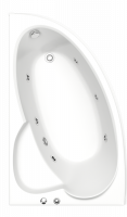 Акриловая ванна Bas Сагра 160x100 L с г/м оборудованием FLAT