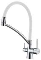 Смеситель для кухни Paulmark Siеgen Si213111-CrW хром/белый