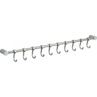 Планка с крючками (10 крючков) Savol S-006210 хром