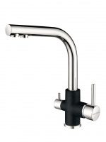 Смеситель для кухни Paulmark Essen Es213011-BLCR черный-хром