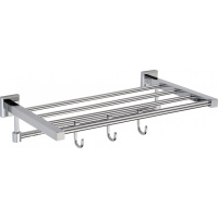 Полка для полотенец 40 см 4 крючка Savol S-409544 хром
