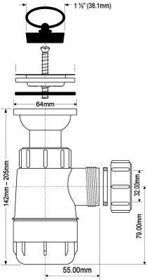 Сифон для раковины  McALPINE MRW2L
