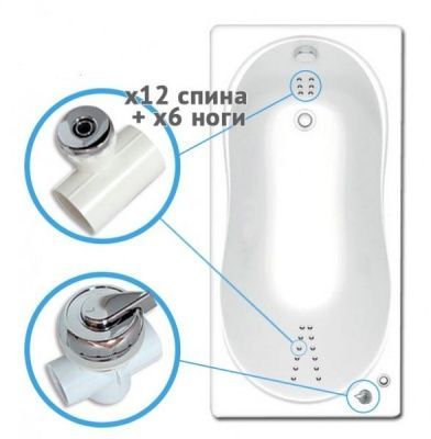 Гидромассаж для спины Bas Шиацу 12 форсунок + г/м для ног 6 форсунок