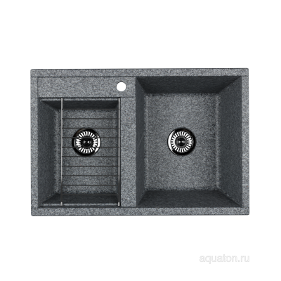 Мойка для кухни из литого мрамора Aquaton Делия 78 DBL 2 чаши серый