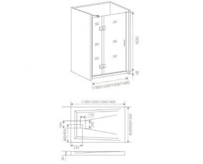 Душевая дверь GOOD DOOR SATURN WTW-140-C-CH-R