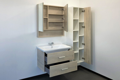 Тумба с раковиной Comforty Парма 80 дуб дымчатый
