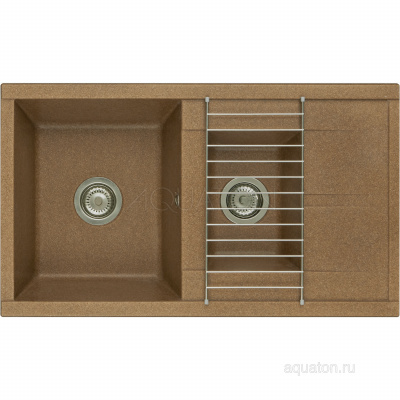 Мойка для кухни из литого мрамора Aquaton Делия 87 терракотовый