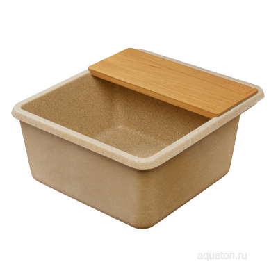 Мойка для кухни из литого мрамора Aquaton Беллис 57 песочный