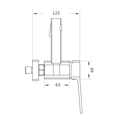 Гигиенический душ со смесителем Rose R2805H-1 черный