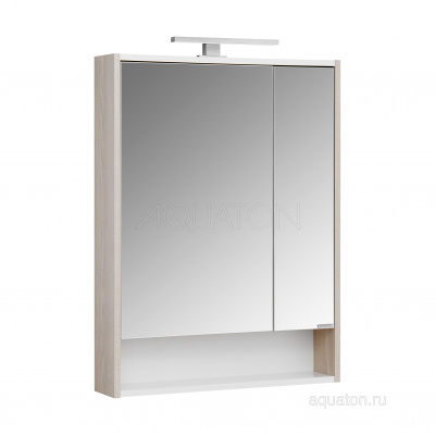 Зеркальный шкаф Aquaton Рико 65 белый, ясень фабрик 1A215202RIB90