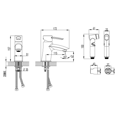 Смеситель Lemark Atlantiss для раковины и биде LM3216C