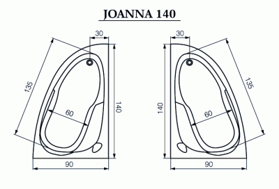 Панель фронтальная Cersanit JOANNA 140 универсальная