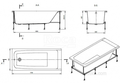 Акриловая ванна Roca Elba 170х75 248507000