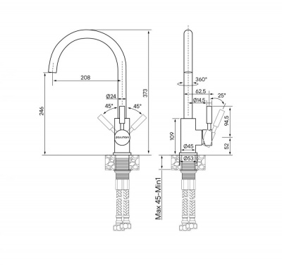 Смеситель для кухни Paulmark Holstein Ho212063-302 песочный