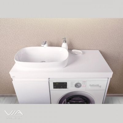Тумба с раковиной Alavann Soft 100 столешница шпон правая