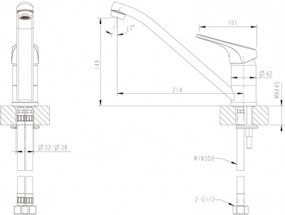 Смеситель для кухни Bravat DROP-D F748162C-1