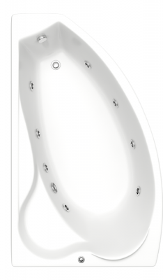 Акриловая ванна Bas Николь 170x110 L с г/м оборудованием FLAT