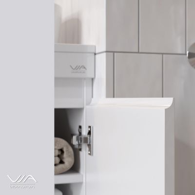 Тумба с раковиной Alavann Soft 100 столешница шпон левая