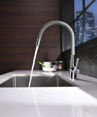 Смеситель для кухни с подключением к фильтру с питьевой водой Lemark Comfort LM3075C-Gray