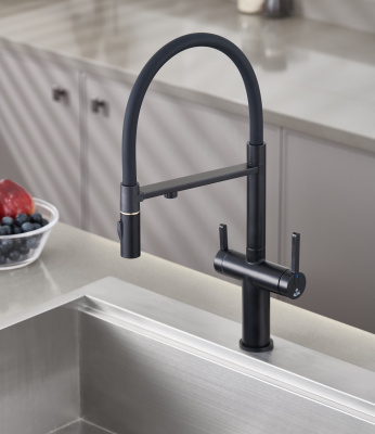 Смеситель для кухни с подключением фильтра для воды Rose R458H черный