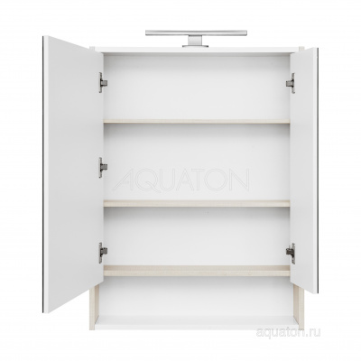 Зеркальный шкаф Aquaton Рико 65 белый, ясень фабрик 1A215202RIB90