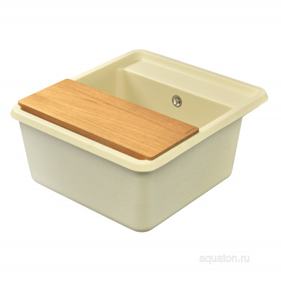 Мойка для кухни из литого мрамора Aquaton Беллис 57 шампань