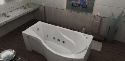 Акриловая ванна Bas Капри 170x90 R с г/м оборудованием FLAT