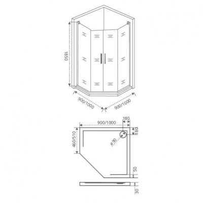 Душевой уголок GOOD DOOR PANDORA PNT-TD-90-C-CH