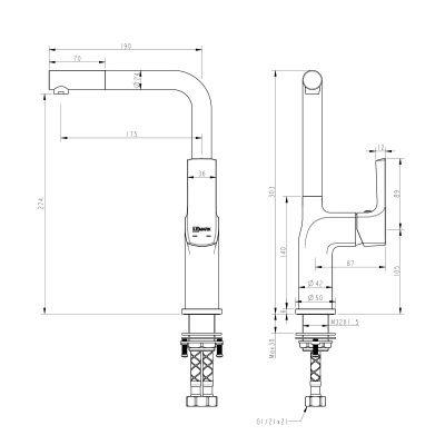 Смеситель для кухни Lemark Ursus LM7205BL