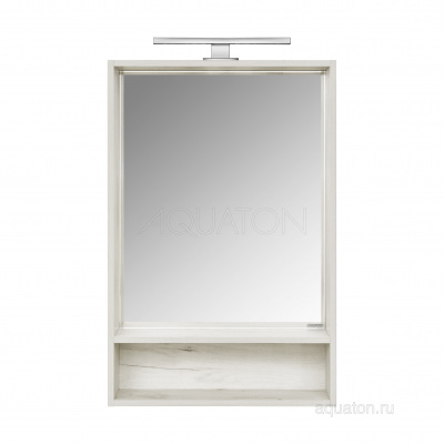 Зеркальный шкаф Aquaton Флай 60 белый, дуб крафт 1A237602FA860