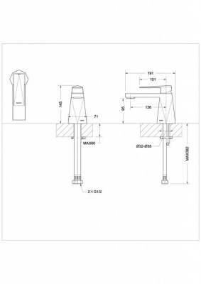 Смеситель для раковины Bravat ICEBERG F176110G