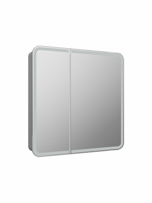 Зеркало-шкаф Континент Elliott LED 800х800 с датчиком движения, розеткой