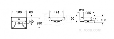 Раковина Roca Oleta накладная 500х390 3274C300Y