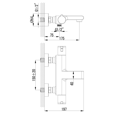 Смеситель для ванны Lemark Yeti LM7832C
