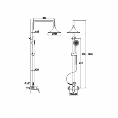 Душевая система KAISER 1111-SX