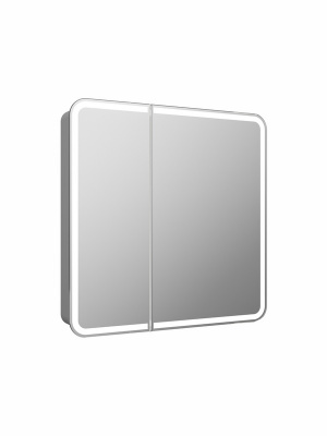 Зеркало-шкаф Континент Elliott LED 800х800 с датчиком движения, розеткой