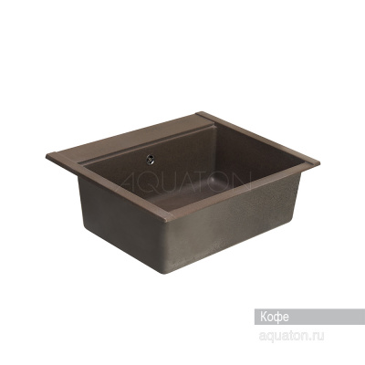 Мойка для кухни из литого мрамора Aquaton Делия 60 прямоугольная кофе