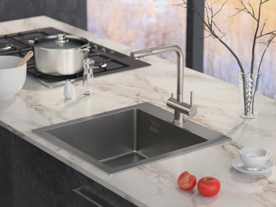 Смеситель для кухни Paulmark Skalen Sk213020-SS нержавеющая сталь