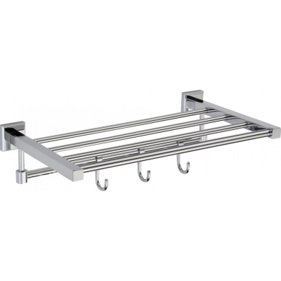 Полка для полотенец 40 см 4 крючка Savol S-409544 хром