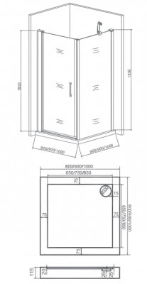 Душевой уголок GOOD DOOR PANDORA CR-100-C-CH