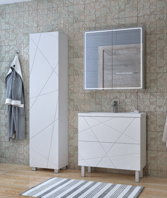 Зеркальный шкаф VIGO Geometry 800 с LED подсветкой
