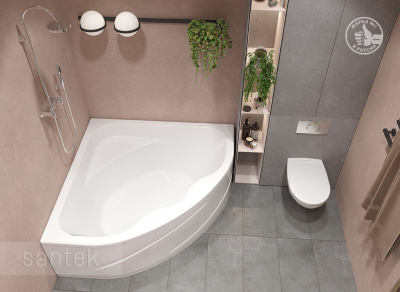 Акриловая ванна Santek Мелвилл 140х140 симметричная 1WH302402