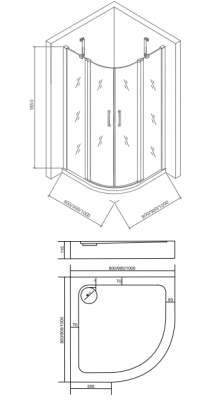 Душевой уголок GOOD DOOR PANDORA R-120-C-CH