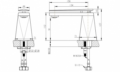 Смеситель для раковины Bravat DIAMOND M F118102C-1-ENG