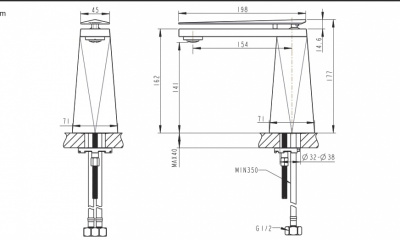 Смеситель для раковины Bravat DIAMOND высокий L F118102G-2-ENG (Golden)