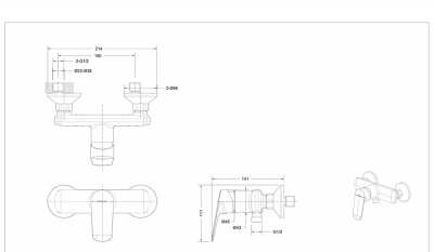 Смеситель Bravat RHEIN F9429564BW-01-ENG для душа