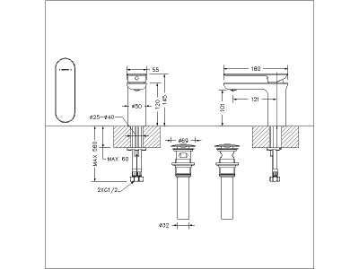 Смеситель для раковины Bravat GINA F165104C-ENG