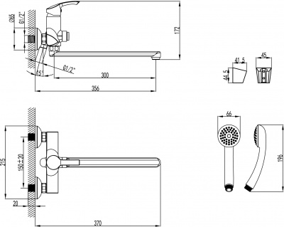 Смеситель для ванныа Lemark Plus Strike LM1157C
