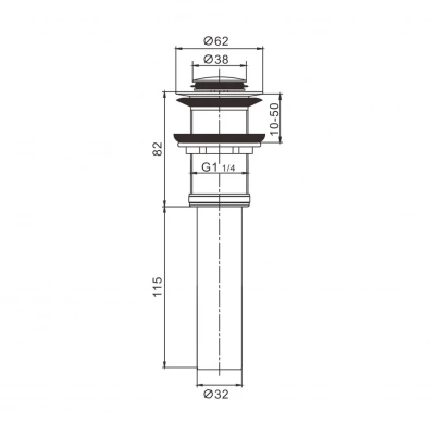 Донный клапан Rose RS13 хром